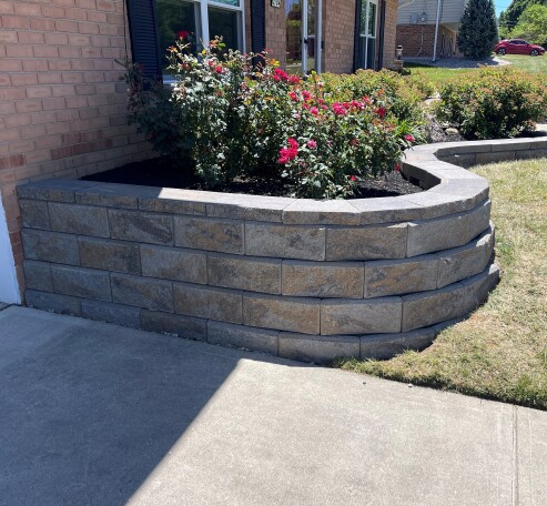 Retaining walls flower bed